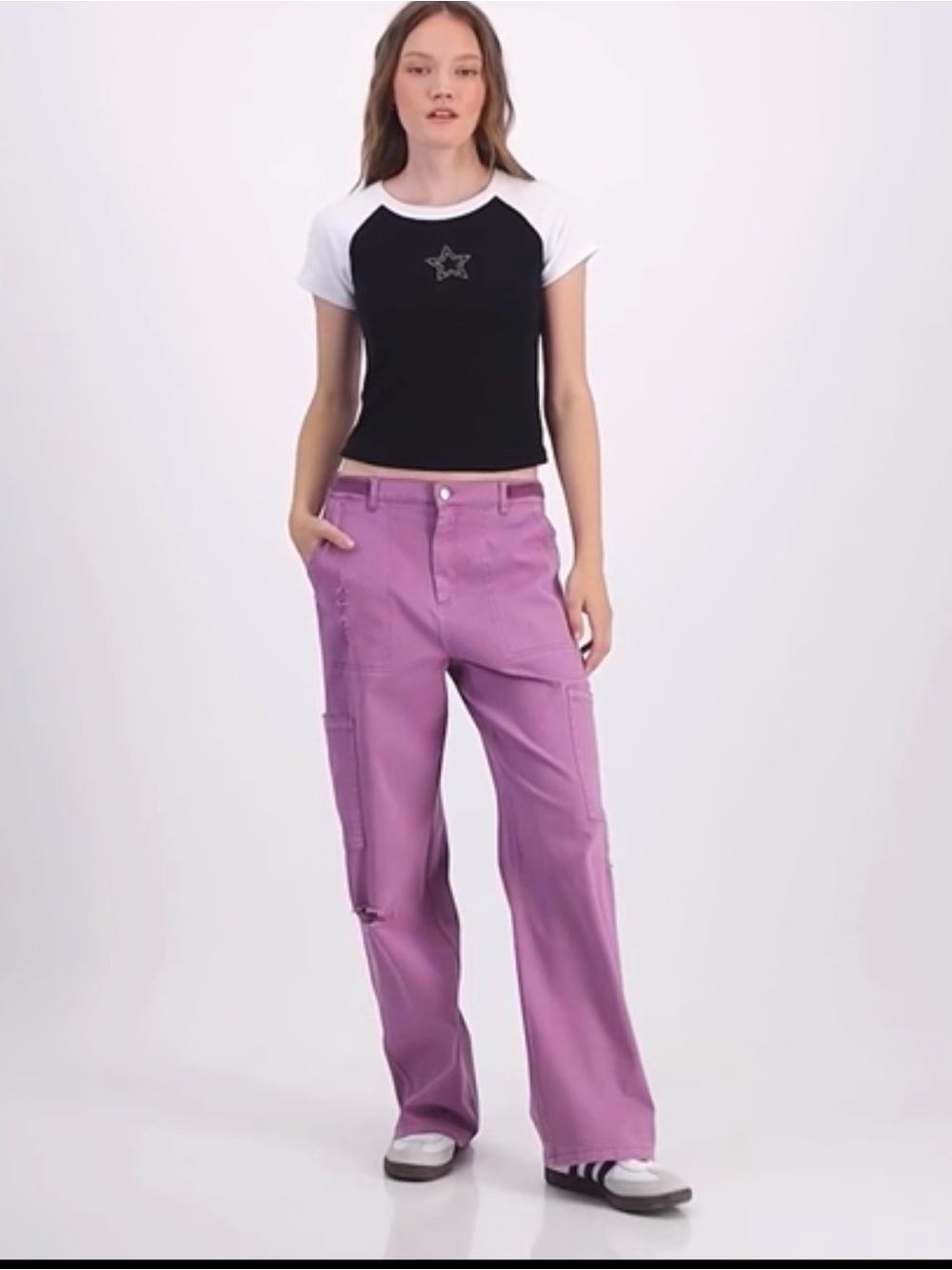 Ultra Flirt Lavender Wide-Leg Utility Pants